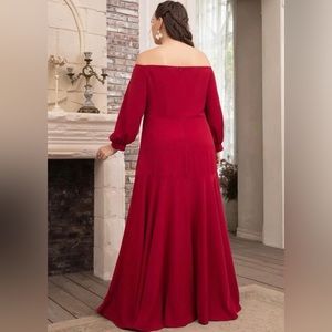 The shoulder Bishop Sleeve dress without belt